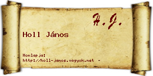 Holl János névjegykártya